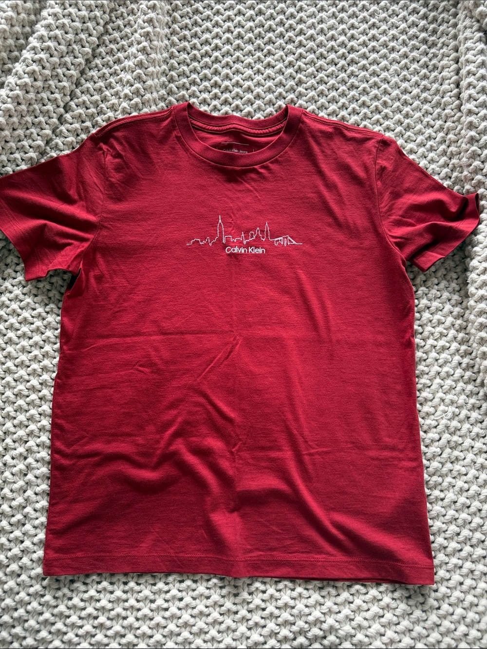 Calvin klein red logo tee